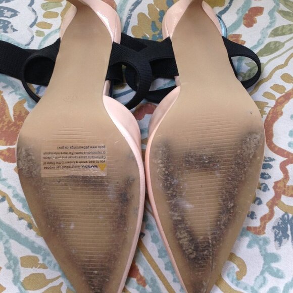 NY&Co.Pink Patent heeled mules, Pink and Black, Glam, Girlhoodcore, Valley girl - Picture 5 of 5